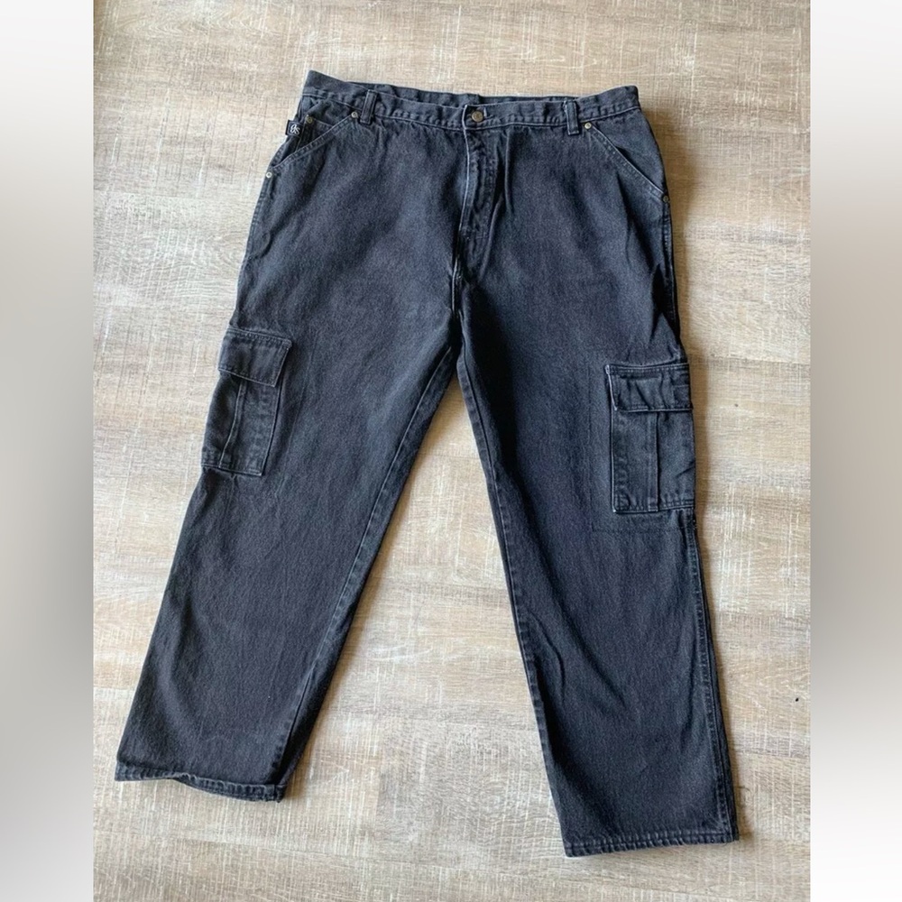 Greystone men’s work Wear denim jeans relax fit pants 44 Black 40x29 Utility